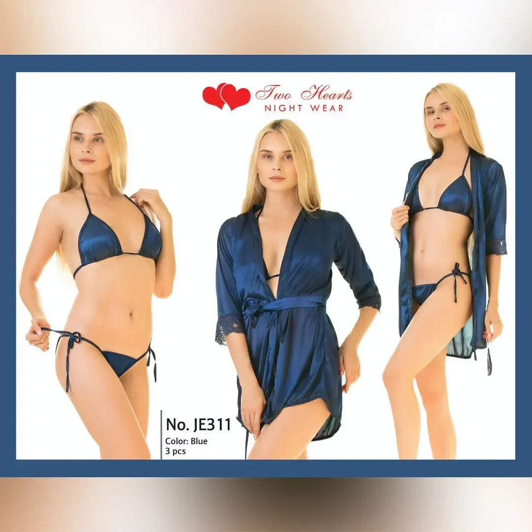 Silk Secret Allure - Silk Robe with Bra and Panty