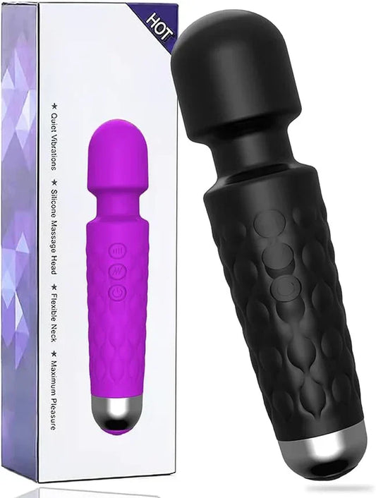 Handheld Electric Back Massager - 8 Speeds 20 Modes - Rechargeable&Waterproof&Quiet Handheld Deep Tissue Neck Back Massager(Black)