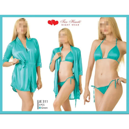 Silk Secret Allure - Silk Robe with Bra and Panty