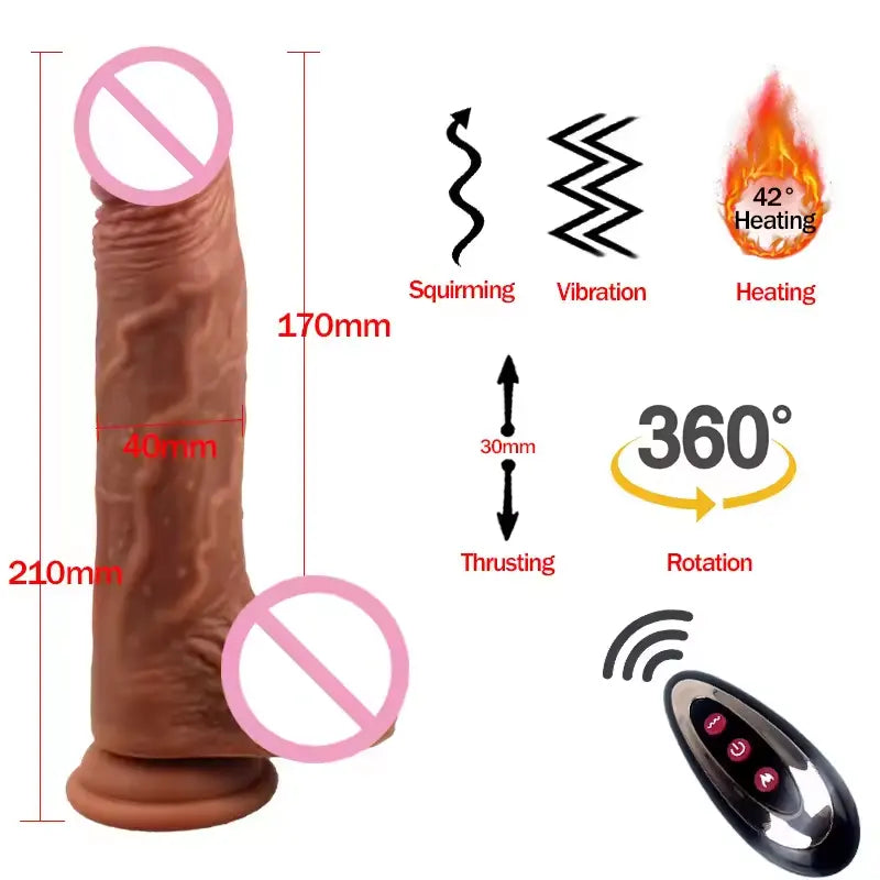 Sexbay Heating Vibration Electric Dildos Remote Control Penis Vibrators Telescopic Dildo Anal Sex Toy Realistic Dildo for Women (Copy)