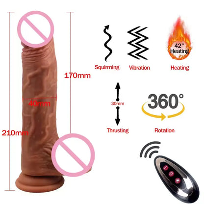Sexbay Heating Vibration Electric Dildos Remote Control Penis Vibrators Telescopic Dildo Anal Sex Toy Realistic Dildo for Women (Copy)