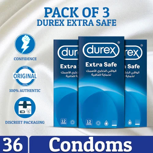 Pack Of 3 Durex Extra Safe Condoms Of 12 (Copy)