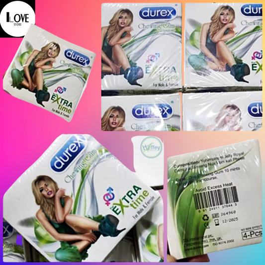 Durex Chewing Gum & Bubblegum longtime Mint Flavoured for male & female - 4 GUM (Copy)
